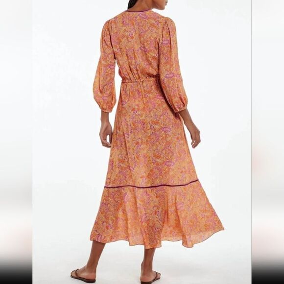 Vix Paula Hermanny Lia Long Swimwear Coverup Margritte Size Medium Tie Front - Picture 14 of 16